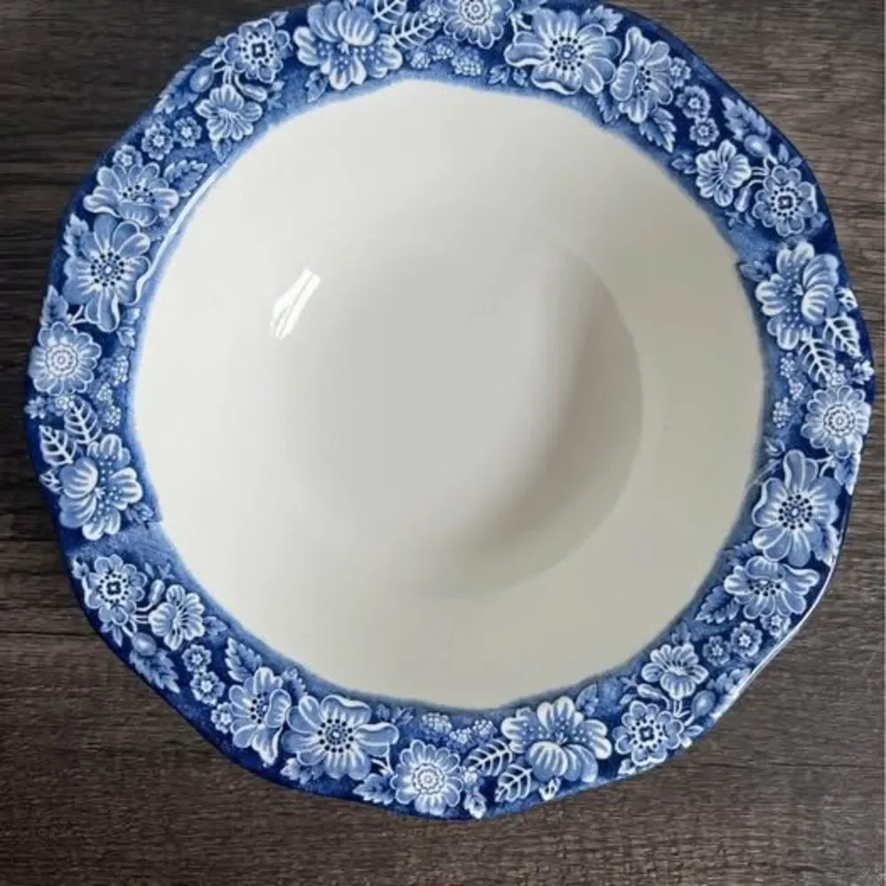 Vintage Blue and White Liberty Blue Boston Tea Party Casserole Dish with Lid